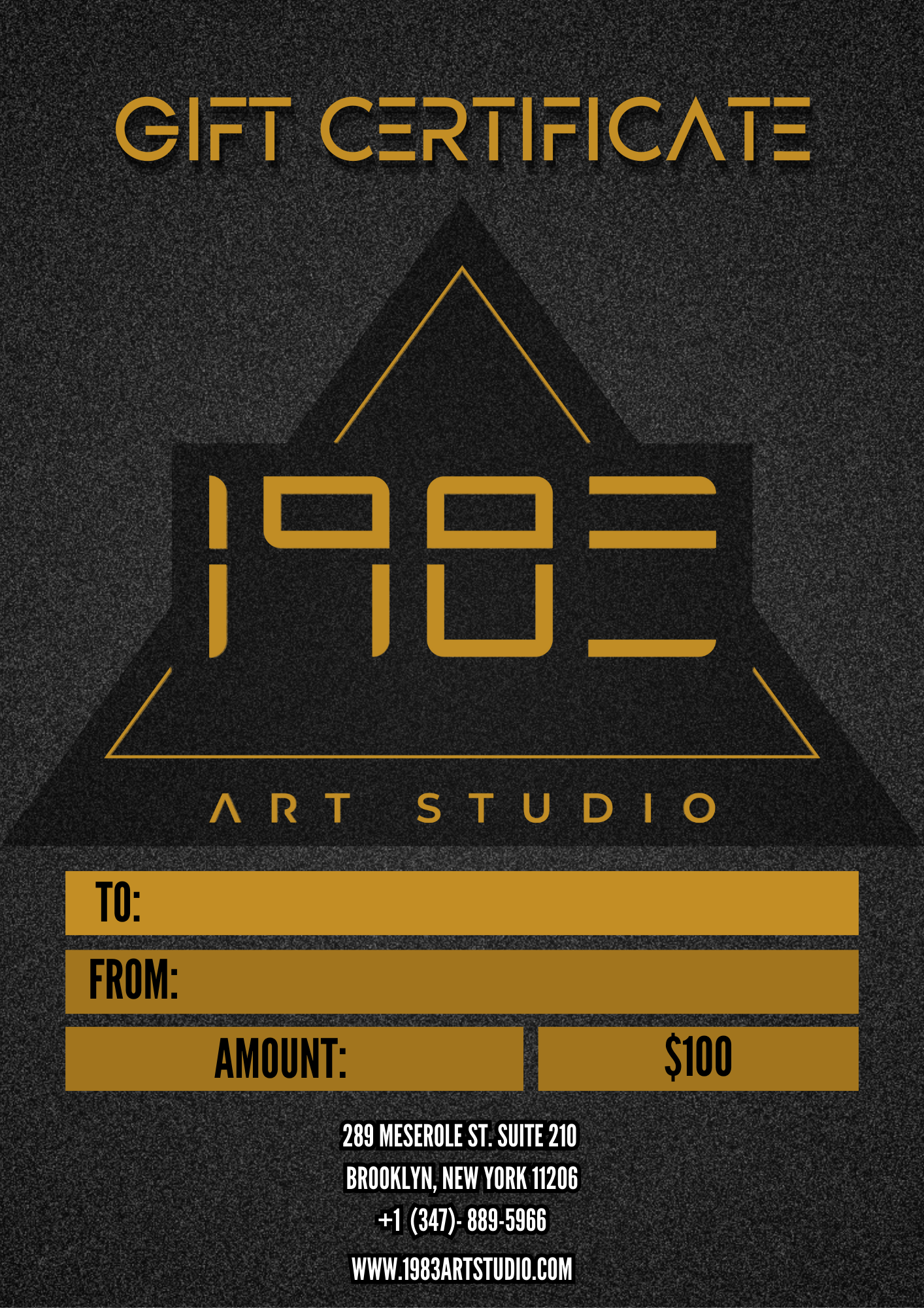 1983 ARTSTUDIO Gift Certificate